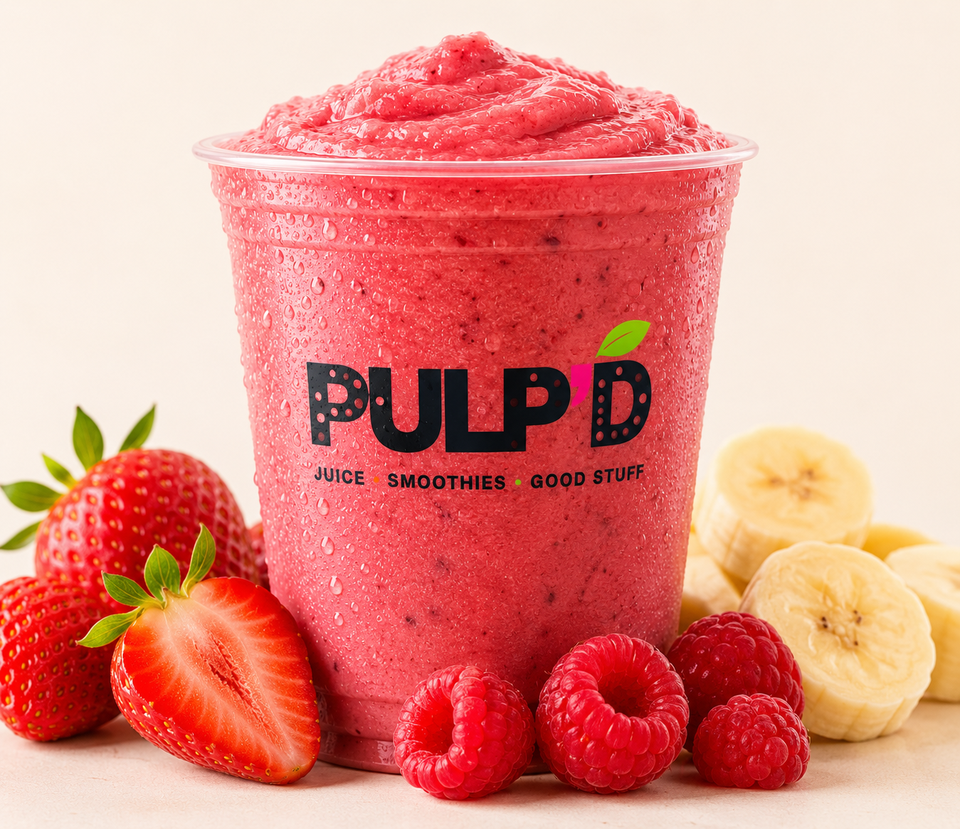Berry Blitz smoothie with fresh fruit